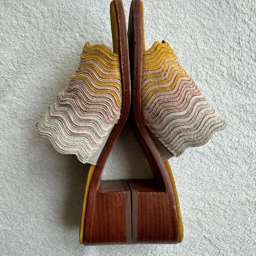 Frye Cindy Wave Mule block heel sandal‎ 6.5 M